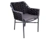 Fauteuil CHR extérieur structure grise et cordage gris anthracite Fauteuil CHR extérieur structure grise et cordage gris anthracite