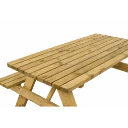 Table de pique-nique en bois avec plateau 9 lames Table de pique-nique en bois avec plateau 9 lames