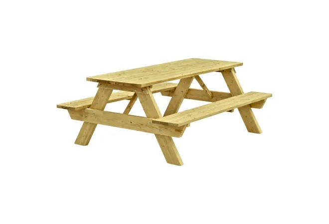 Table de pique-nique en bois pour les espaces publics extérieurs Table de pique-nique en bois pour les espaces publics extérieurs