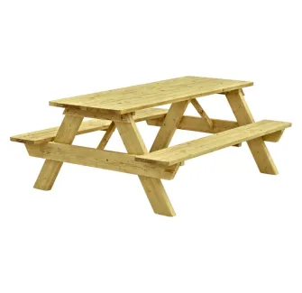 Table de pique-nique en bois pour les espaces publics extérieurs