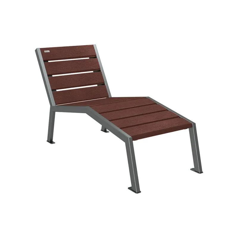 Chaise longue plastique recyclé et acier Silaos
