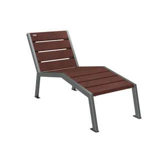 Chaise longue plastique recyclé et acier Silaos