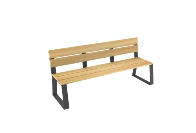 Mobilier urbain design et robuste - Banc bois et acier - Banc public