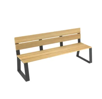 Mobilier urbain design et robuste - Banc bois et acier - Banc public