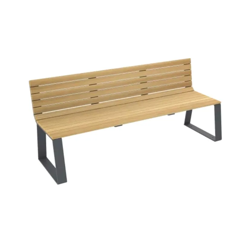 Banc urbain en bois relié chêne clair