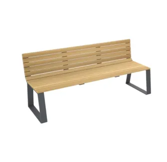 Banc urbain en bois relié chêne clair