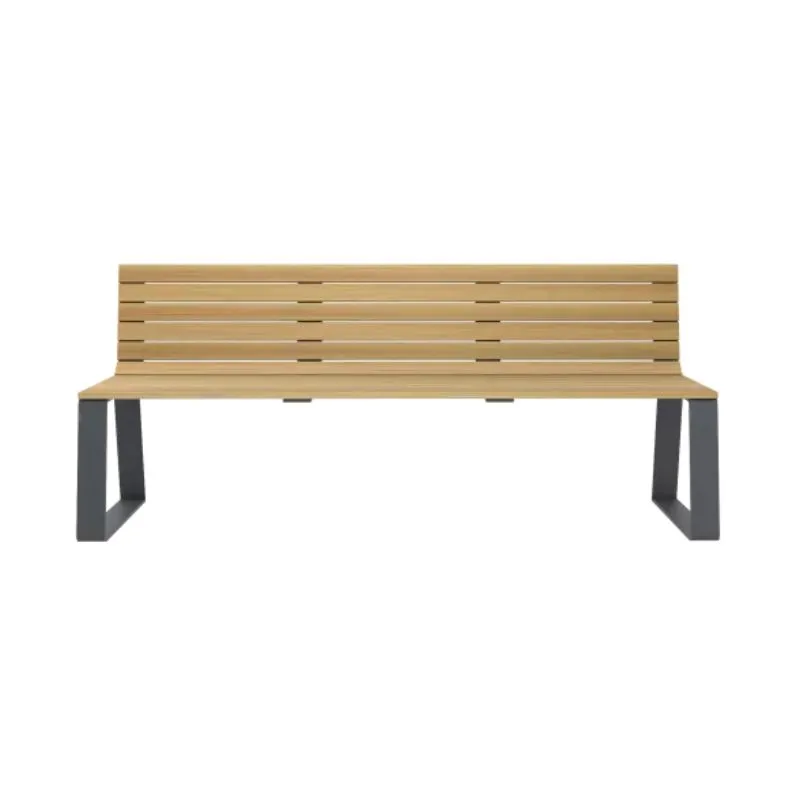 Banc de ville finition chêne et structure acier