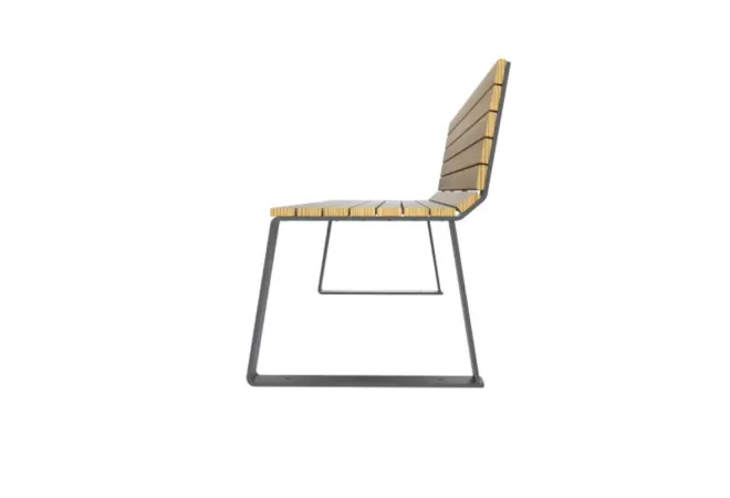 Banc public en bois et acier design