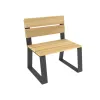 Fauteuil individuel extérieur bois et métal sans accoudoirs