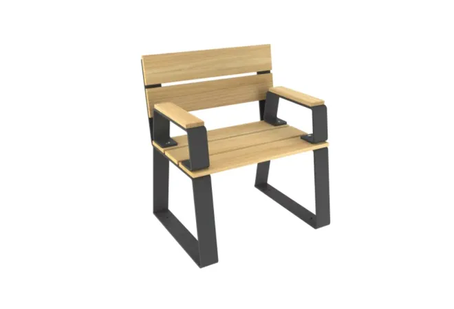 Fauteuil de ville avec accoudoirs pour jardin public