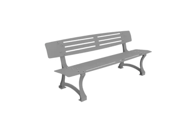 Banc de ville en métal et fonte coloris gris alu Banc de ville en métal et fonte coloris gris alu