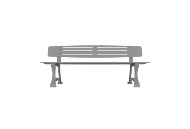 Banc gris alu en acier et fonte Banc gris alu en acier et fonte