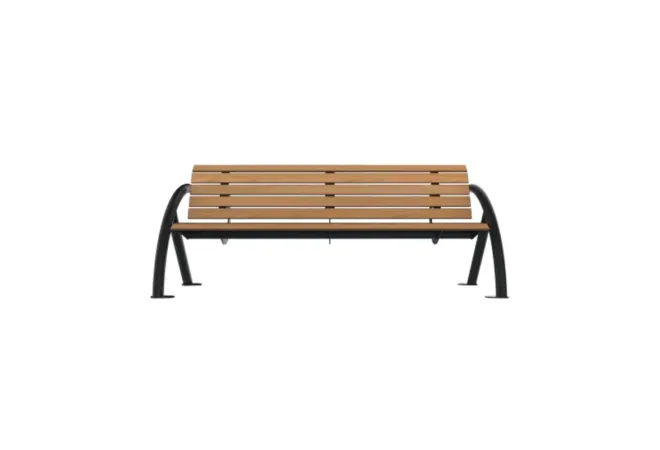 Banc de ville acier anthracite et lames compact