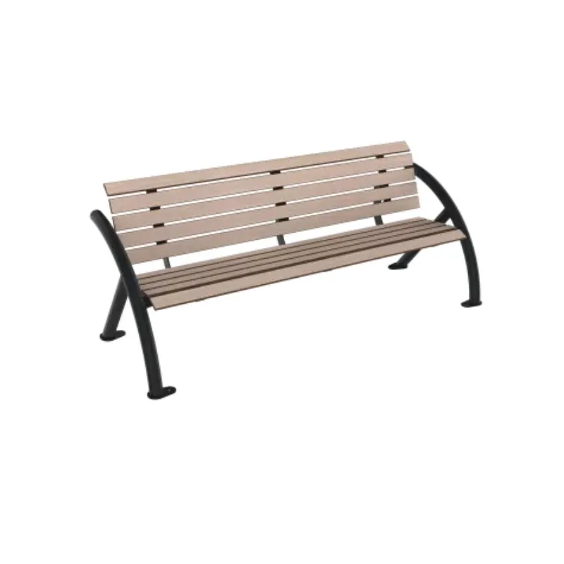 Banc public structure acier anthracite et lames HPL chêne clair
