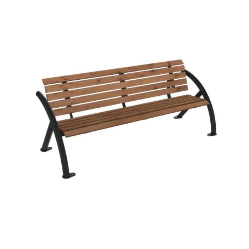 Banc urbain avec lames en HPL coloris pin tyrol