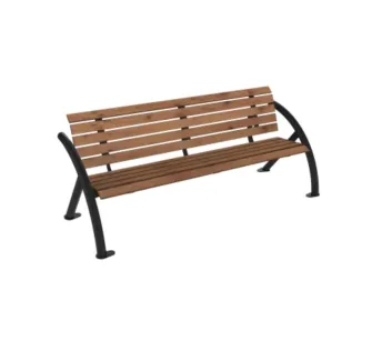 Banc urbain avec lames en HPL coloris pin tyrol