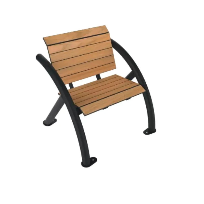 Fauteuil public en HPL effet lames teck