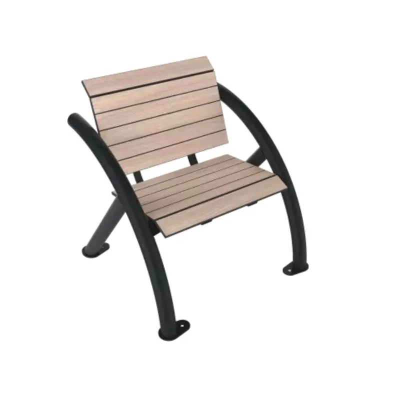 Banc 1 place avec HPL effet lames chêne clair