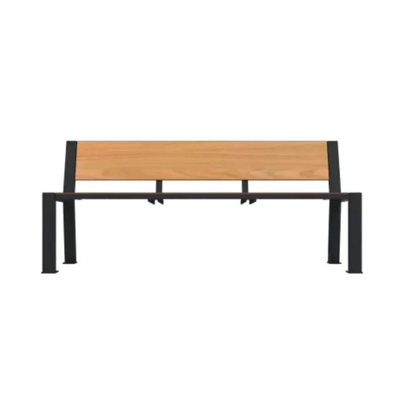 Mobilier urbain avec lames HPL et structure gris anthracite moderne