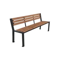 Banc collectivité avec assise à lames HPL coloris pin tyrol