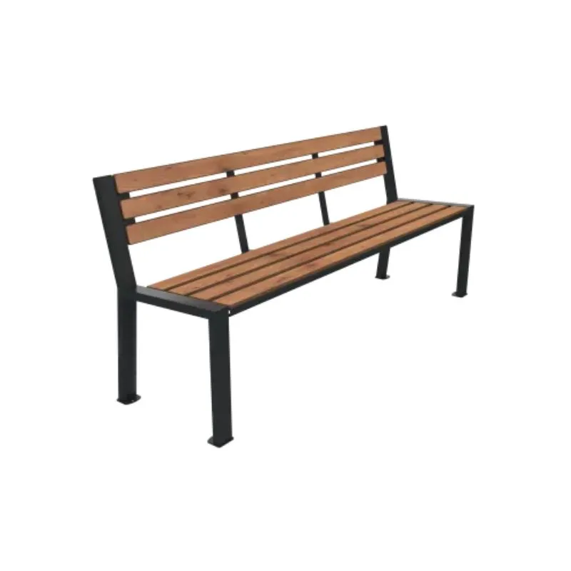 Banc collectivité avec assise à lames HPL coloris pin tyrol