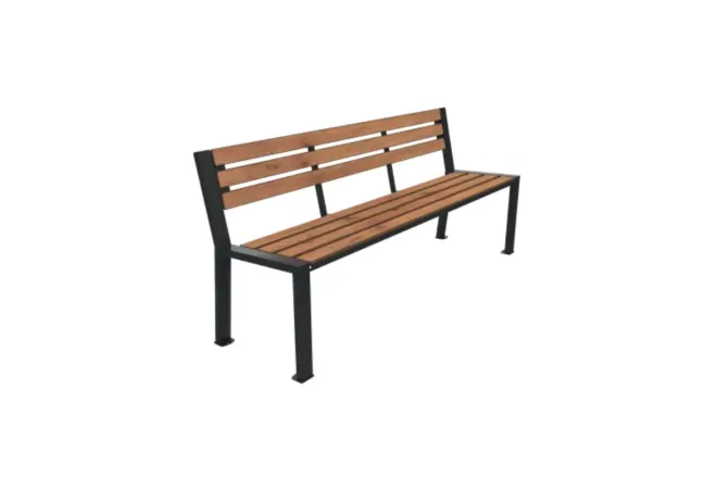 Banc collectivité avec assise à lames HPL coloris pin tyrol