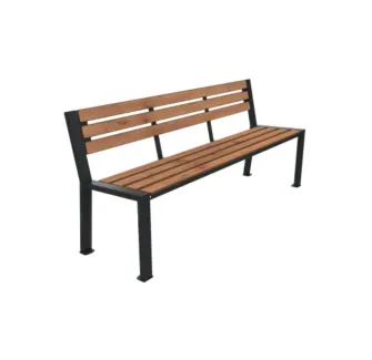 Banc collectivité avec assise à lames HPL coloris pin tyrol