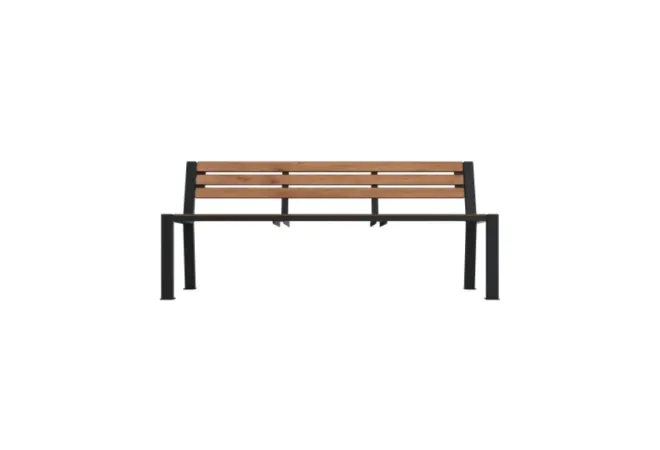 Banc urbain à lames horizontales en stratifié compact