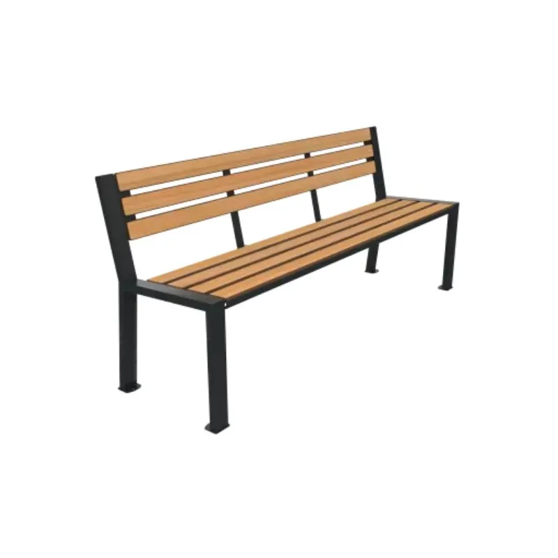Banc public à lames HPL coloris teck