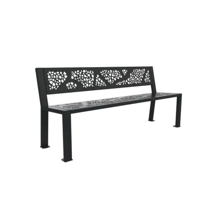 Banc public en acier gris anthracite