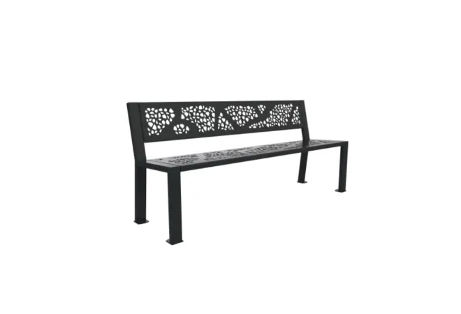 Banc public en acier gris anthracite