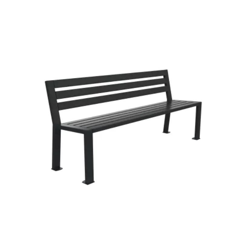 Banc public en acier gris anthracite