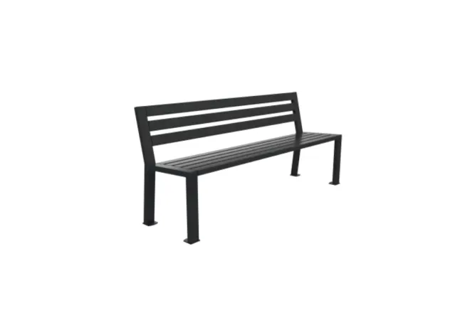 Banc public en acier gris anthracite