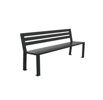Banc public en acier gris anthracite