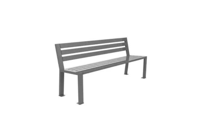Banc public métal gris alu