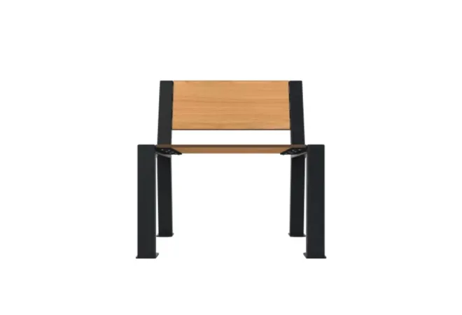 Banc urbain individuel HPL coloris teck