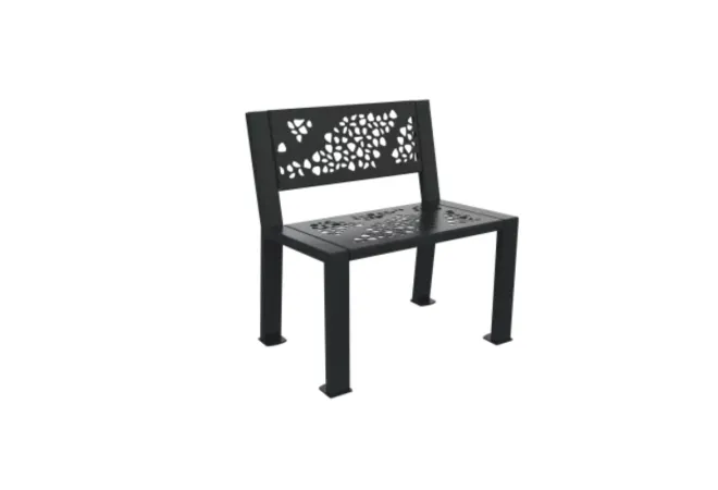 Fauteuil public en acier anthracite