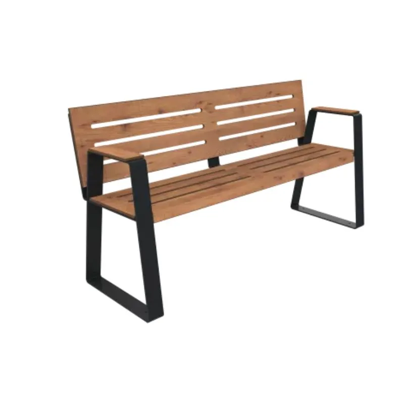 Banc public adapté pour sénior en HPL coloris pin tyrol