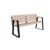 Banc public acier et lames HPL chêne clair