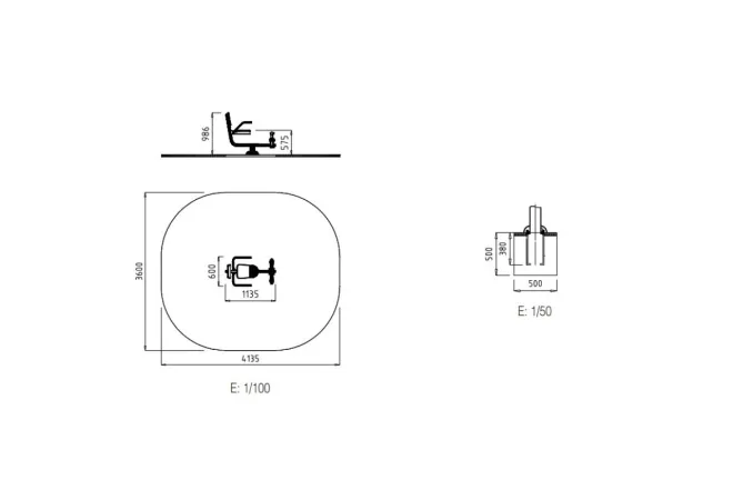 Dimensions du vélo semi allongé pour espaces extérieurs