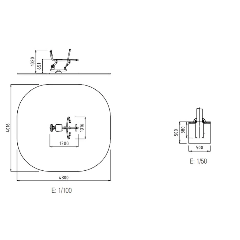 Dimensions de l'agrés sportif extérieur