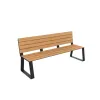 Banc public en HPL effet lames coloris teck