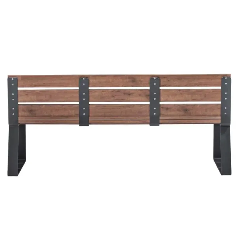 Banc espace public acier et lames en HPL pin Tyrol