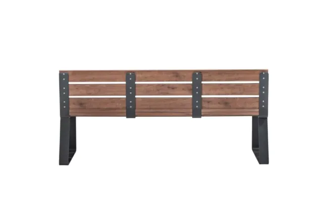 Banc espace public acier et lames en HPL pin Tyrol