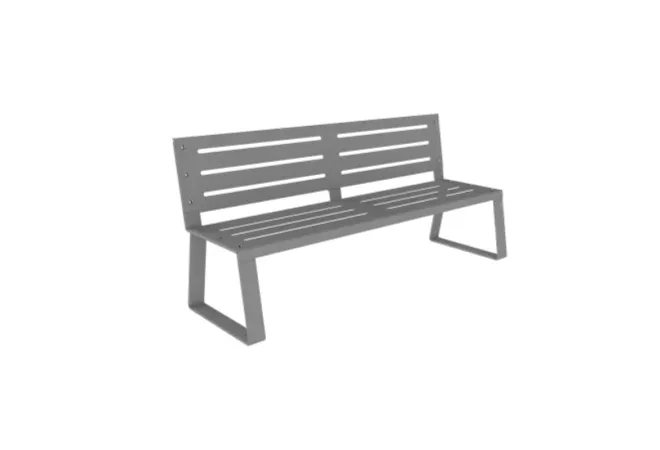 Banc public métal gris alu Banc public métal gris alu
