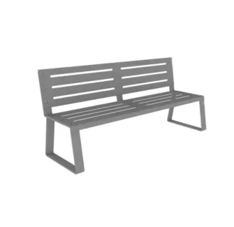 Banc public métal gris alu