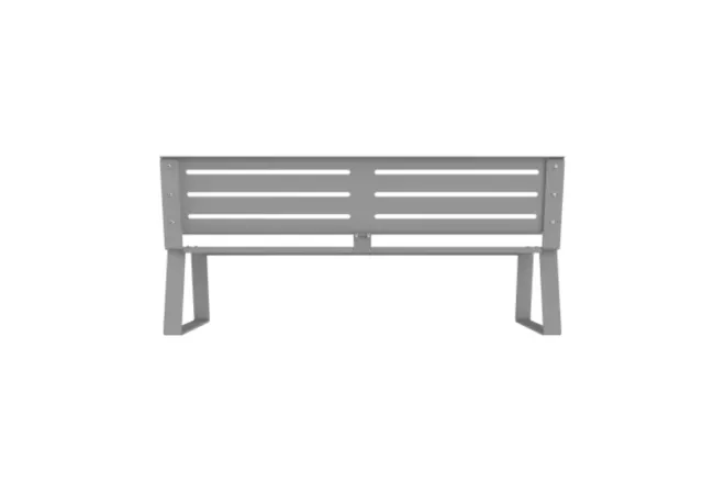 Banc de jardin en acier vue arrière Banc de jardin en acier vue arrière