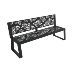 Banc public métal découpé coloris anthracite Banc public métal découpé coloris anthracite