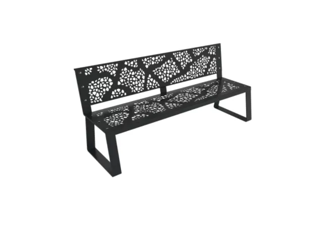Banc public métal découpé coloris anthracite Banc public métal découpé coloris anthracite