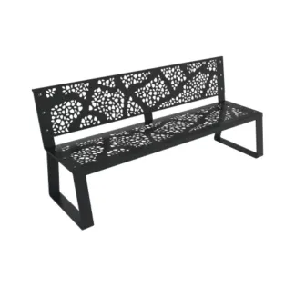 Banc public métal découpé coloris anthracite